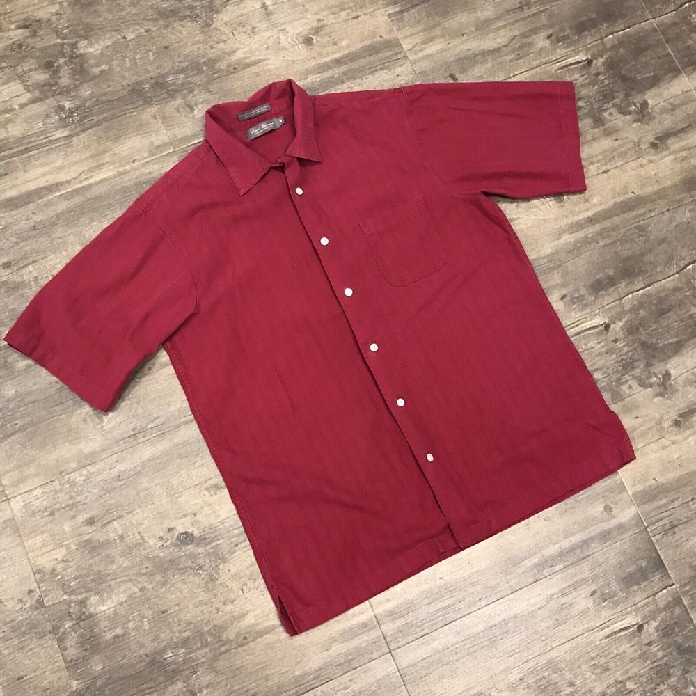 Daniel Cremeiux Signature Collectio Button Front Shirt Men Medium Short Sleeve